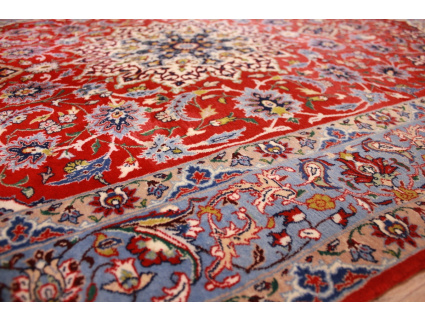 Persian carpet "Isfahan" with silk 160x104 cm Red