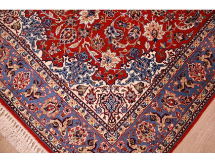 Persian carpet "Isfahan" with silk 162x105 cm Red