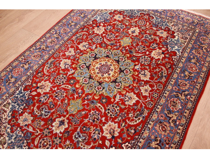 Persian carpet "Isfahan" with silk 162x105 cm Red