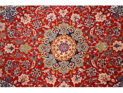 Persian carpet "Isfahan" with silk 162x105 cm Red