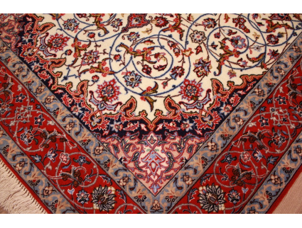 Persian carpet "Isfahan" with silk 156x107 cm Beige