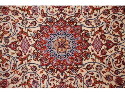 Perser Teppich "Isfahan" mit Seide 156x107 cm Beige