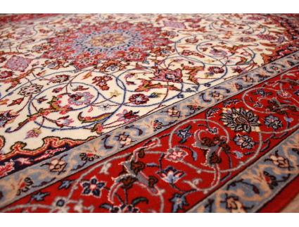 Perser Teppich "Isfahan" mit Seide 156x107 cm Beige