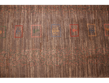 Nomadic Persian carpet Gabbeh wool 195x203 cm Brown