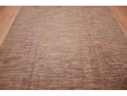 Nomadic Persian carpet Gabbeh wool 195x203 cm Brown