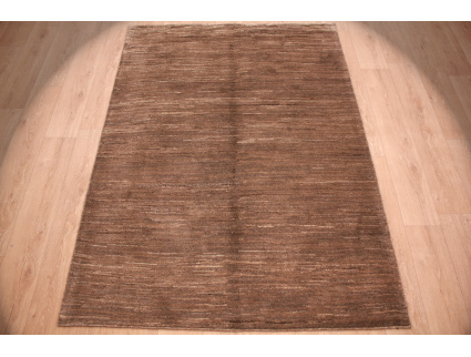 Nomadic Persian carpet Gabbeh wool 219x152 cm Brown