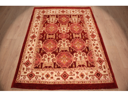 Nomadic persian wool carpet Kashkouli 198x142 cm Red