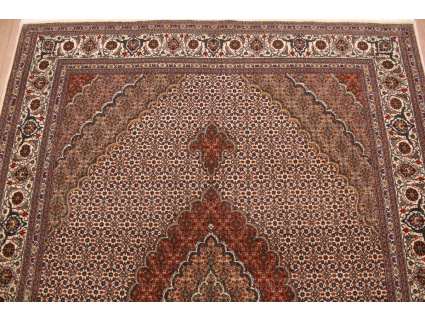 Perser Teppich "Taabriz" Mahi mit Seide 207x152 cm Beige