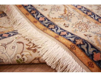 Perser Teppich "Isfahan" mit Seide 161x103 cm Beige