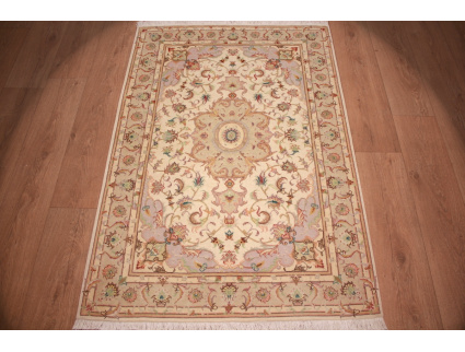 Persian carpet Tabriz with Silk 148x100 cm Beige