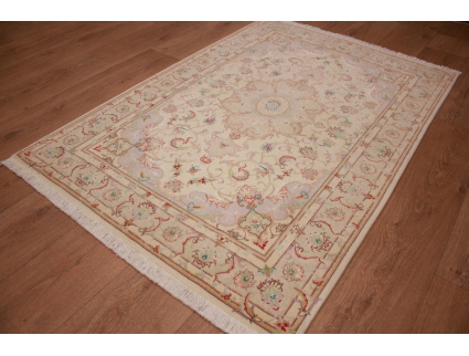 Persian carpet Tabriz with Silk 148x100 cm Beige