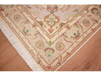 Persian carpet Tabriz with Silk 148x100 cm Beige