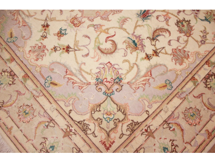 Persian carpet Tabriz with Silk 148x100 cm Beige