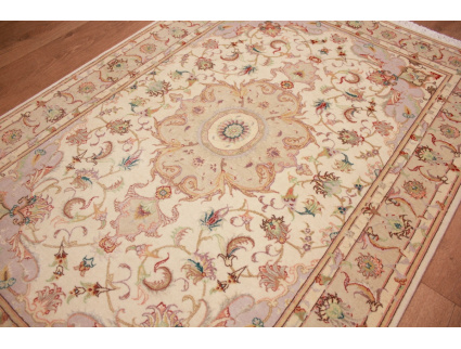 Persian carpet Tabriz with Silk 148x100 cm Beige