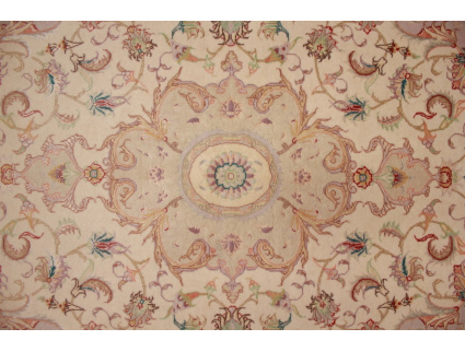 Persian carpet Tabriz with Silk 148x100 cm Beige