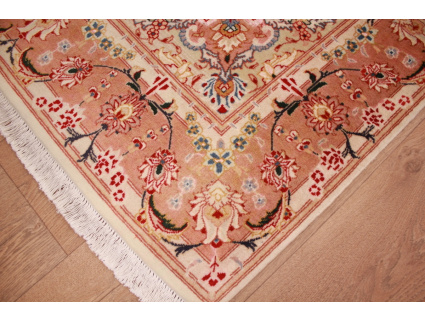 Persian carpet "Taabriz" with Silk 148x101 cm Beige