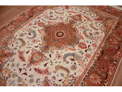 Persian carpet "Taabriz" with Silk 148x101 cm Beige