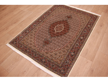 Persian carpet "Taabriz" Mahi with silk 143x102 cm Beige