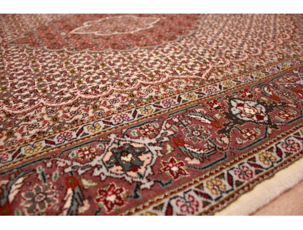 Persian carpet "Taabriz" Mahi with silk 143x102 cm Beige