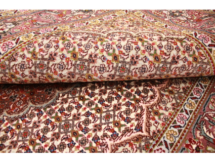 Persian carpet "Taabriz" Mahi with silk 143x102 cm Beige