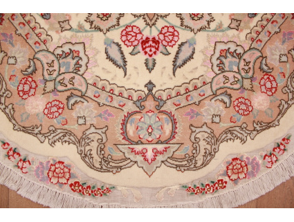 Ovaler Perserteppich Tabriz 198x135 cm Beige