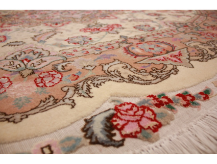 Ovaler Perserteppich Tabriz 198x135 cm Beige