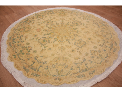 Perserteppich "Taabriz" RUND mit Seide 150x150 cm Orient Teppich