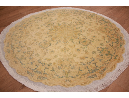 Perserteppich "Taabriz" RUND mit Seide 150x150 cm Orient Teppich