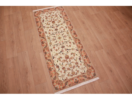 Persian carpet "Taabriz" Runner with Silk 196x77 cm