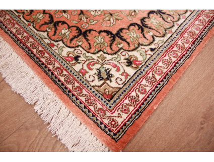 Persian carpet Ghom pure Silk 77x58 cm Salmon