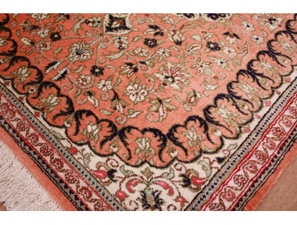 Persian carpet Ghom pure Silk 77x58 cm Salmon