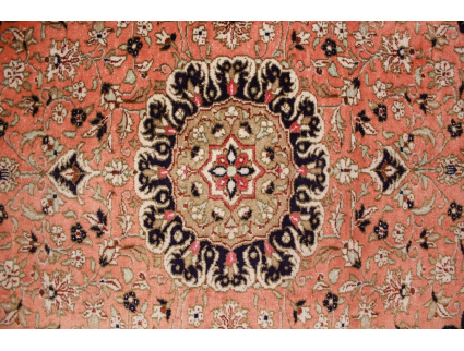 Persian carpet Ghom pure Silk 77x58 cm Salmon