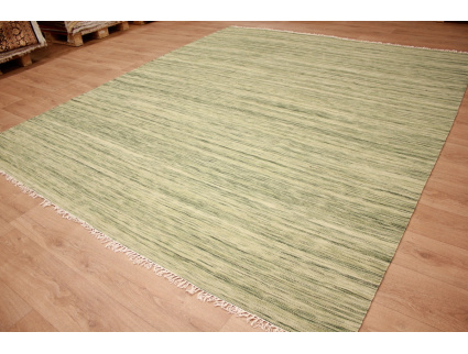 Oriental Kilim Wool 300x250 cm Green striped