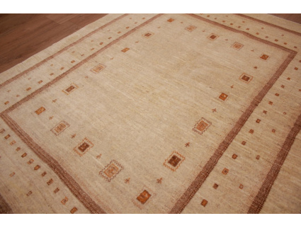 Perser Teppich "Gabbeh" "Loribaft"194x151 cm Beige