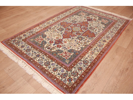 Persian carpet "Isfahan" with silk 165x108 cm Beige