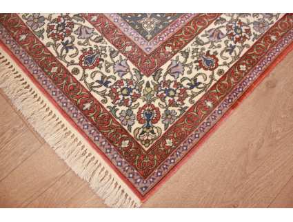 Perser Teppich "Isfahan" mit Seide 165x108 cm Beige