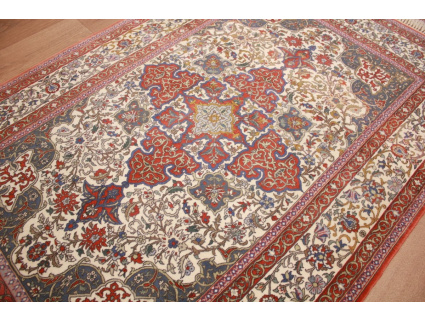 Perser Teppich "Isfahan" mit Seide 165x108 cm Beige