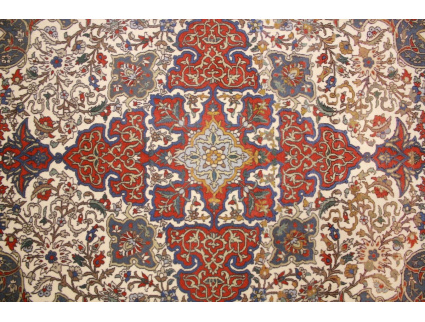 Perser Teppich "Isfahan" mit Seide 165x108 cm Beige