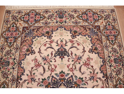 Persian carpet "Esfahan" with silk 168x112 cm Beige