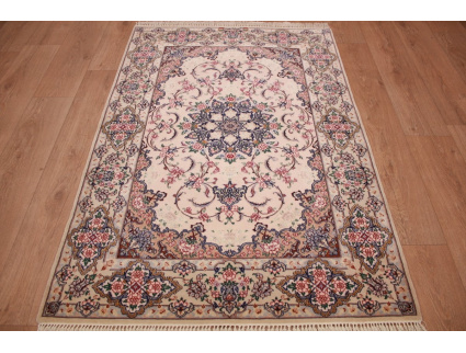 Persian carpet "Esfahan" with silk 168x112 cm Beige