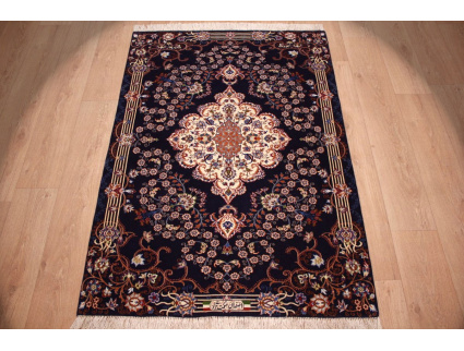 Perser Teppich  Isfahan mit Seide 157x111 cm Meisterknüpfung