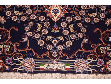 Perser Teppich  Isfahan mit Seide 157x111 cm Meisterknüpfung