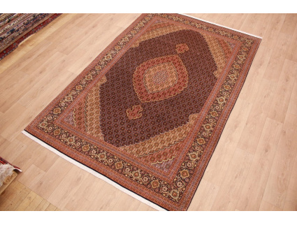 Persian carpet Taabriz Mahi with silk 299x199 cm Black