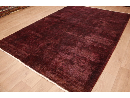 Vintage carpet modern used look overdyed 289x202 cm Purple