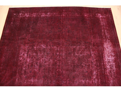 Vintage carpet modern overdyed used look Purple 402x294 cm