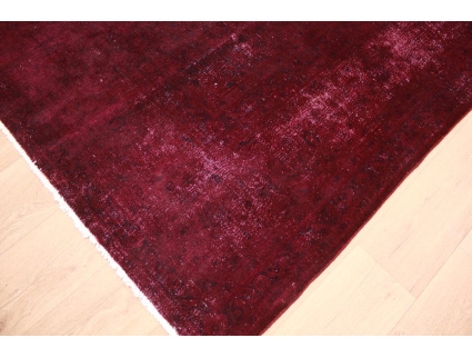 Vintage carpet modern overdyed used look Purple 402x294 cm