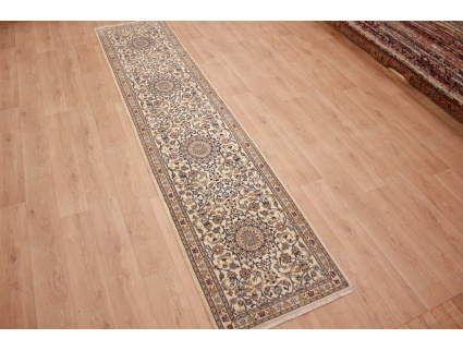 Persian carpet Nain 9la Runner with Silk 392x82 cm