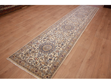 Persian carpet Nain 9la Runner with Silk 392x82 cm