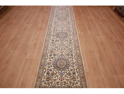 Persian carpet Nain 9la Runner with Silk 392x82 cm