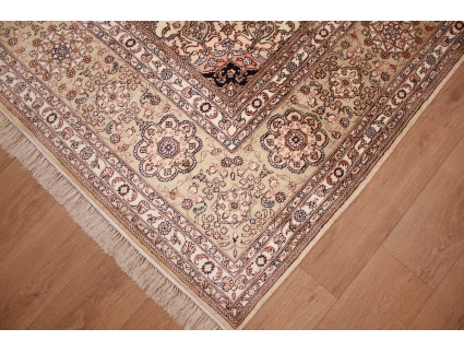 Hand-knotted chinese pure silk carpet 427x305 cm Beige